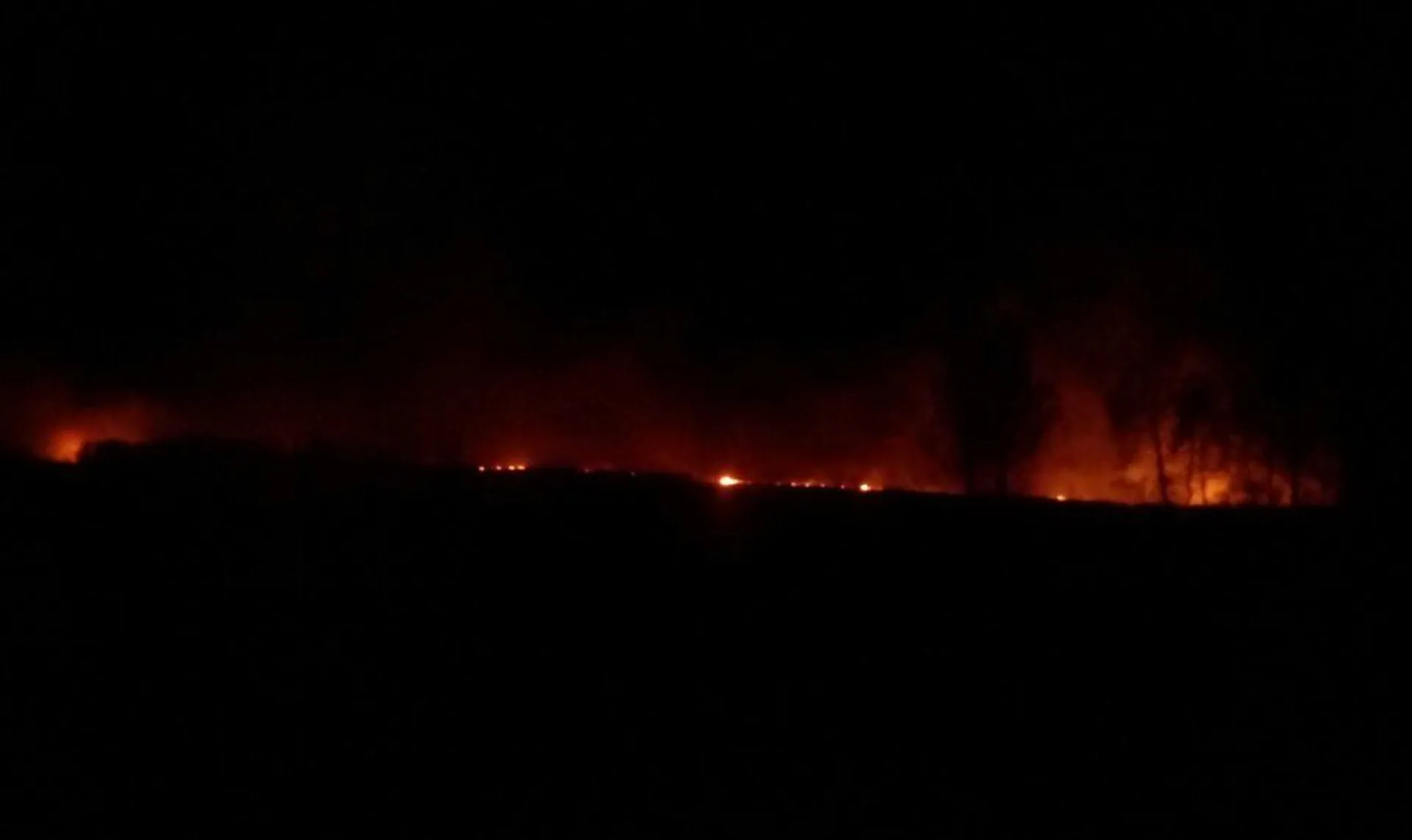 Соцсети: пожар площадью в несколько гектаров произошёл в алтайском селе