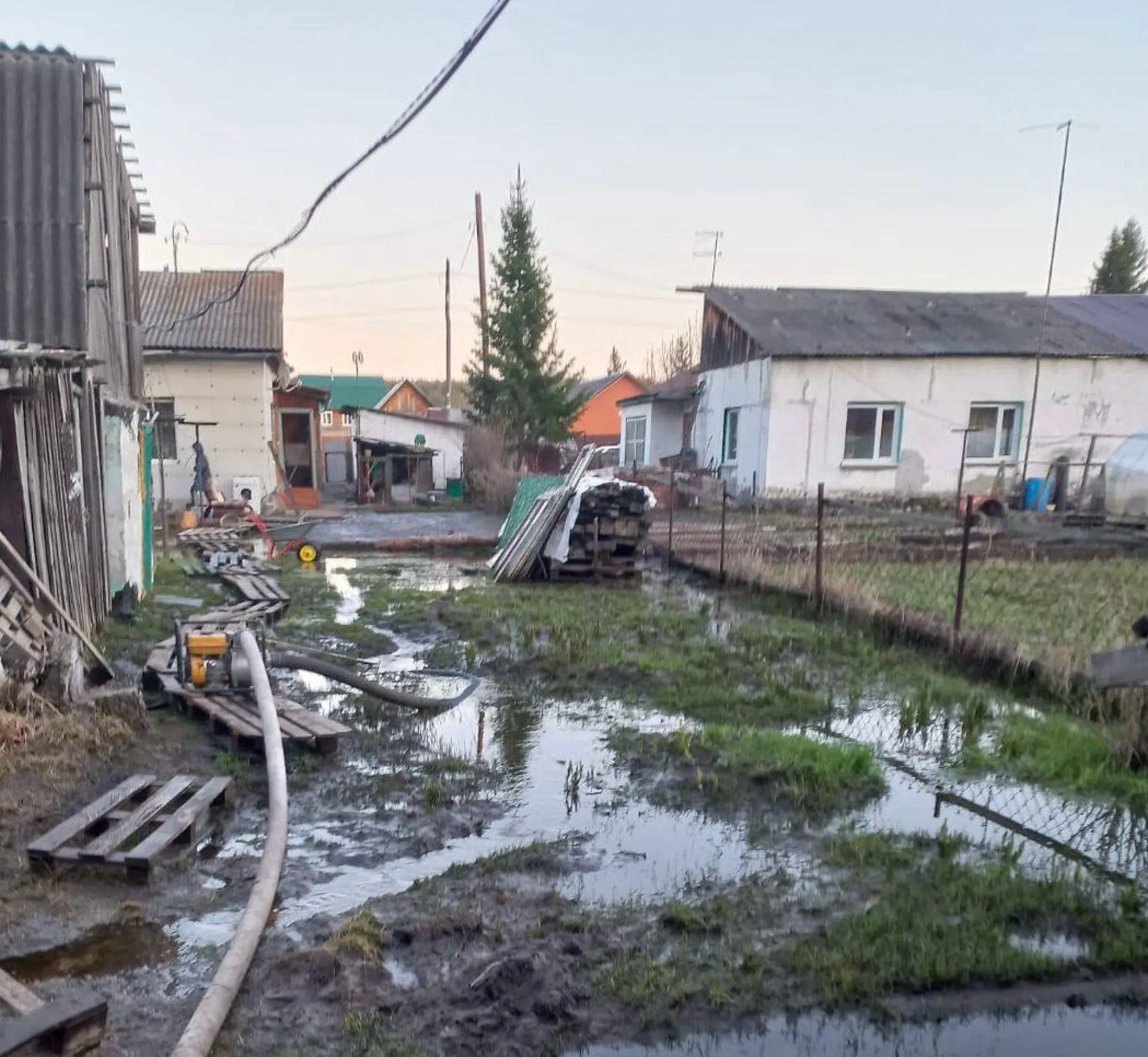 В посёлке Борзовая Заимка ведётся откачка грунтовой воды с низменных участков