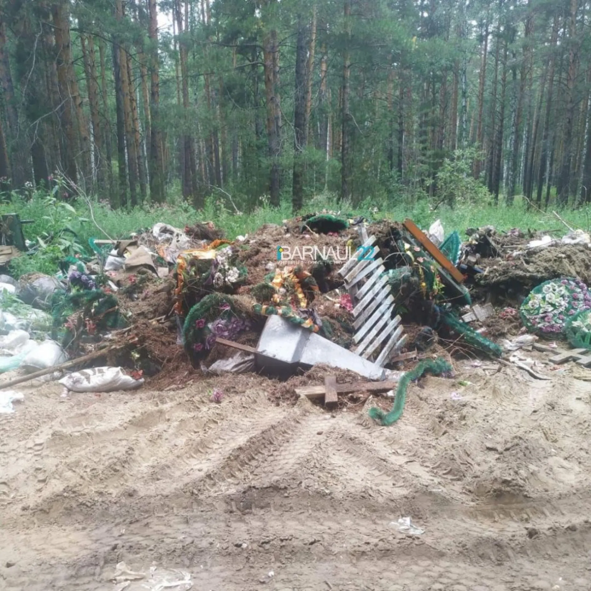 Жители одного из сел Алтайского края возмущаются вывозу мусора с кладбища к местному лесу Жители одного из сел Алтайского края возмущаются вывозу мусора с кладбища к местному лесу