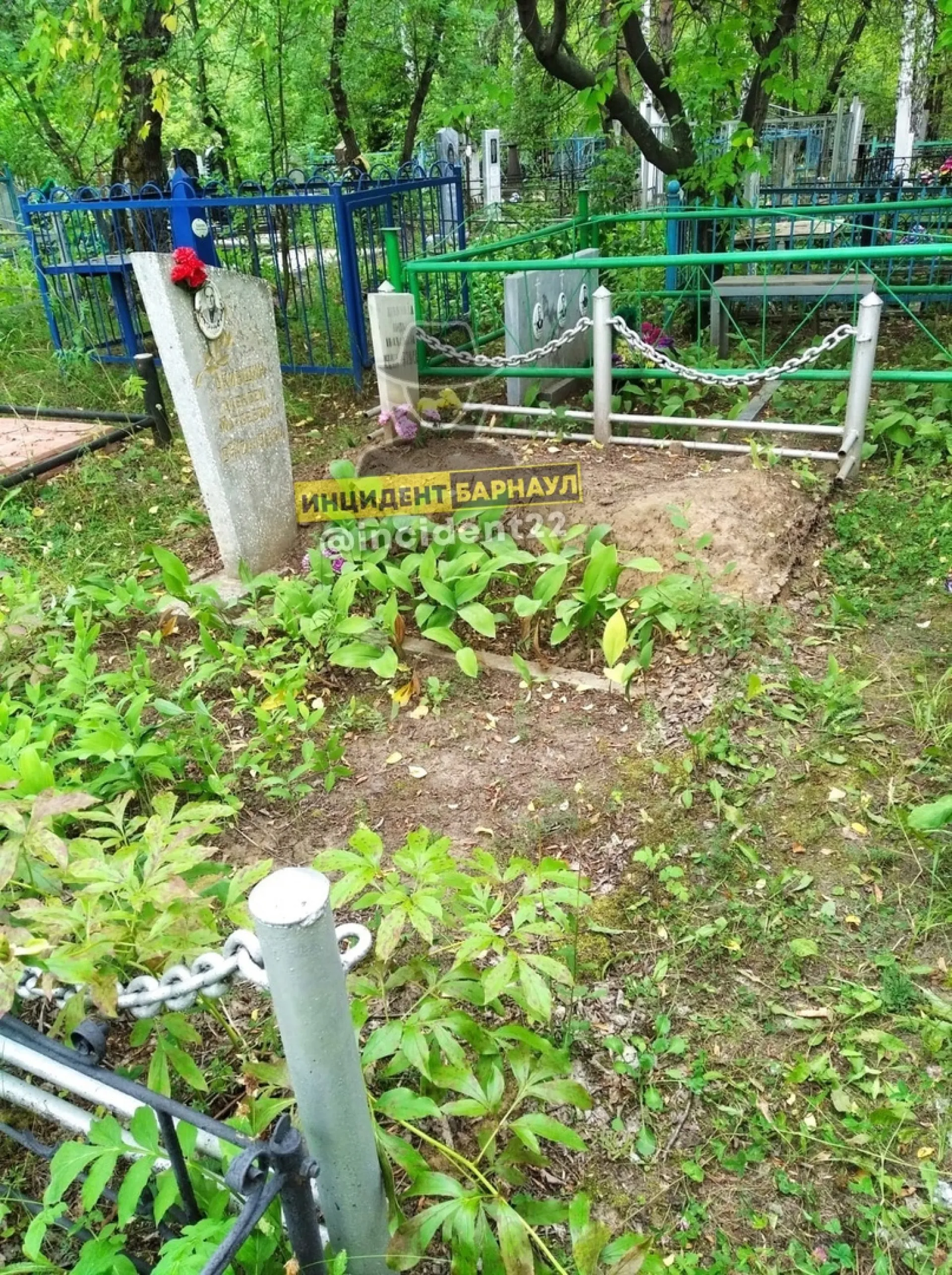 На барнаульском кладбище орудуют вандалы