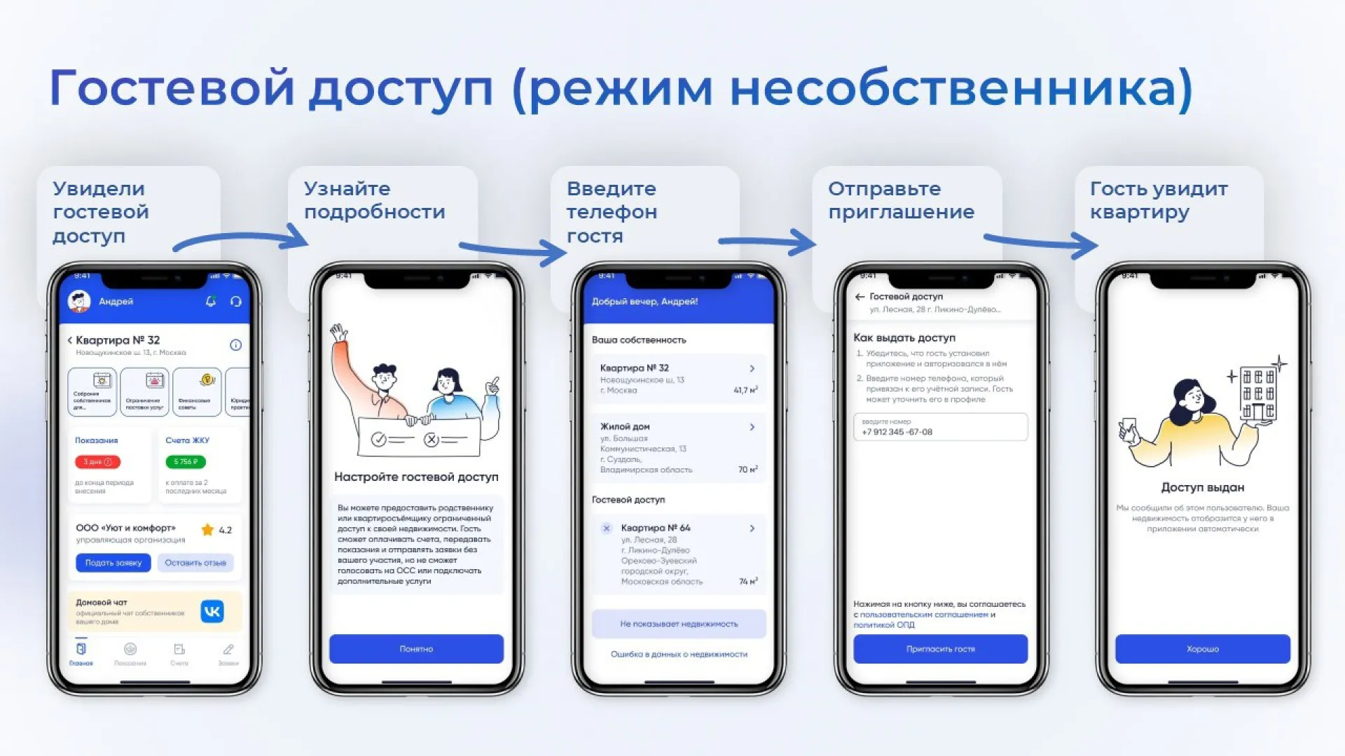 В мобильном приложении «Госуслуги. Дом» появился гостевой доступ