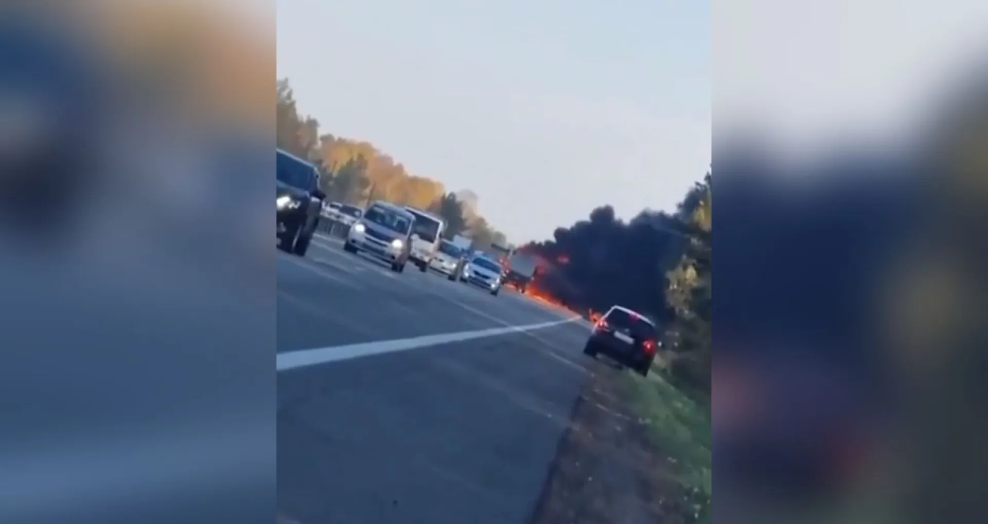 Фура загорелась на трассе в Бийском районе