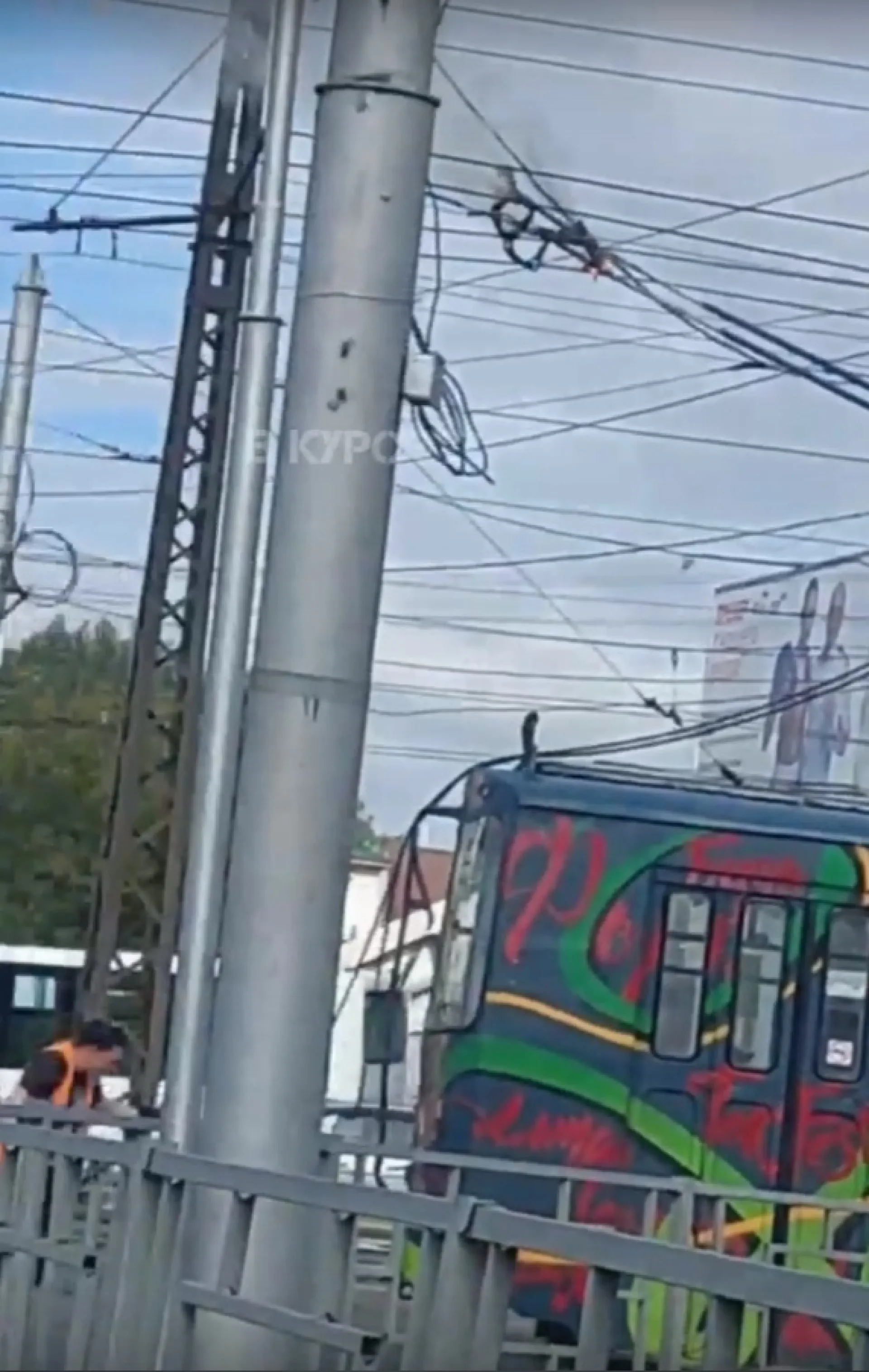 В Барнауле у троллейбуса загорелись «рога»
