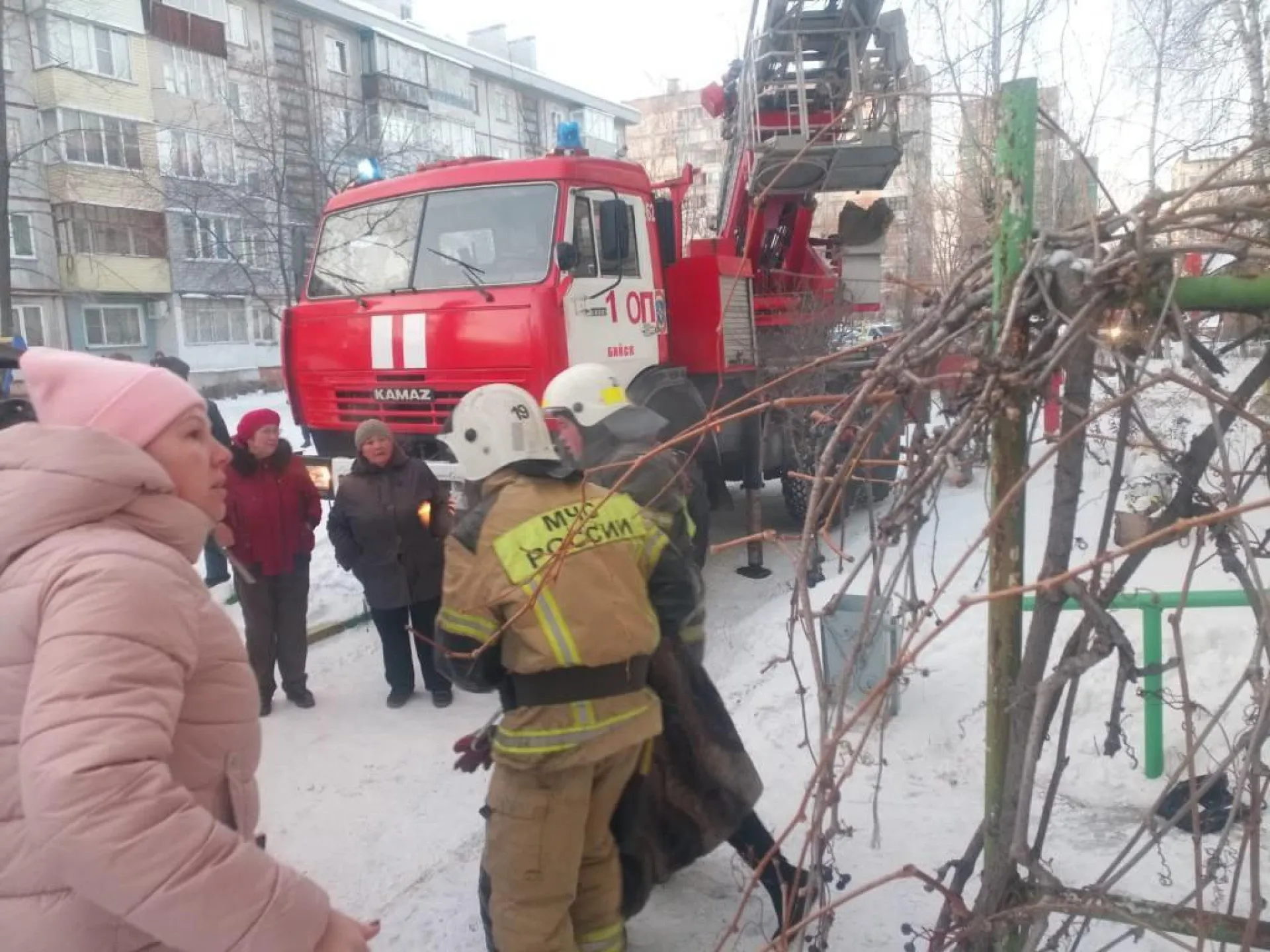 В Бийске пожарные спасли при возгорании 13 человек