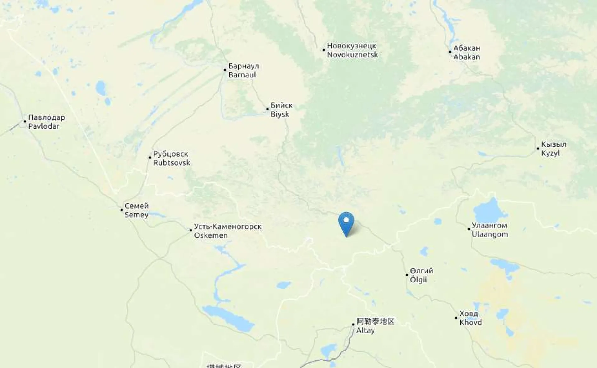 Землетрясение произошло на границе Алтайского края