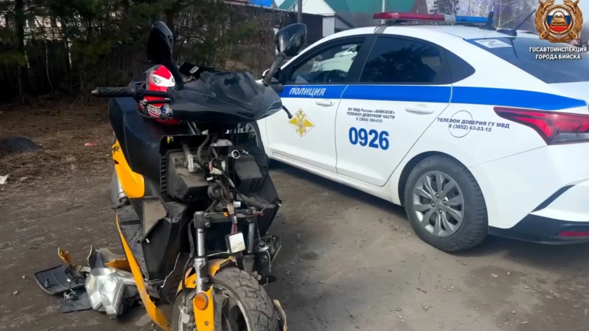 Юный байкер устроил ДТП в Бийске