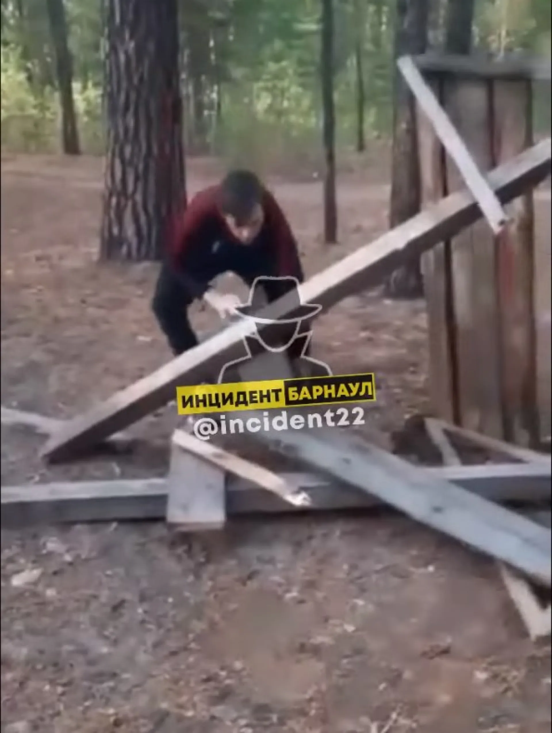 «‎Мы же дети! Нам всё можно!» Подростки разрушили беседку в лесу Барнаула