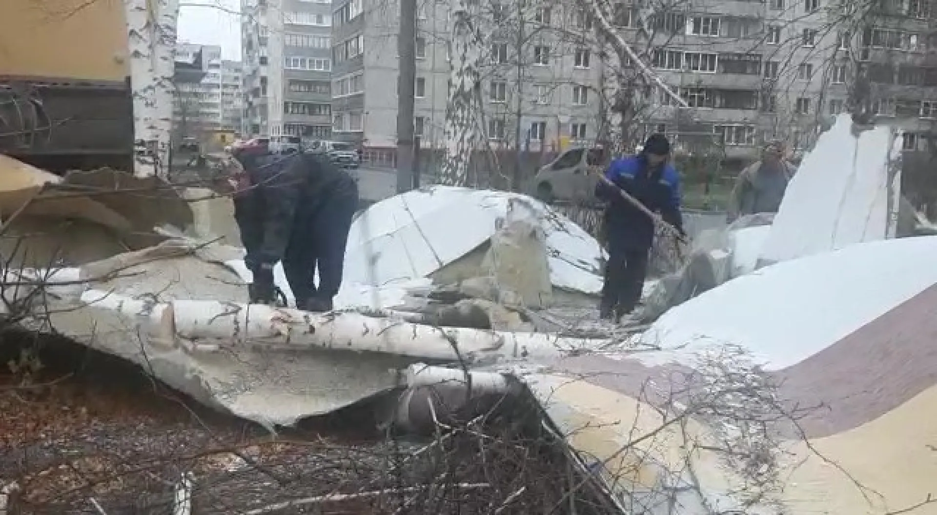 В Барнауле устраняют последствия штормового ветра В Барнауле устраняют последствия штормового ветра