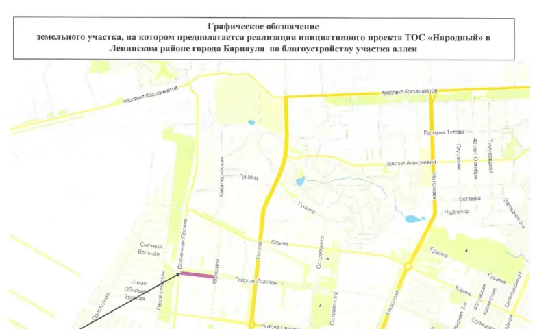 В Барнауле благоустроят новую аллею