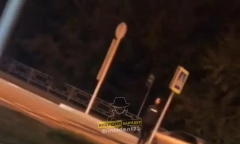 Женщина перегородила дорогу автомобилям на Павловском тракте в Барнауле