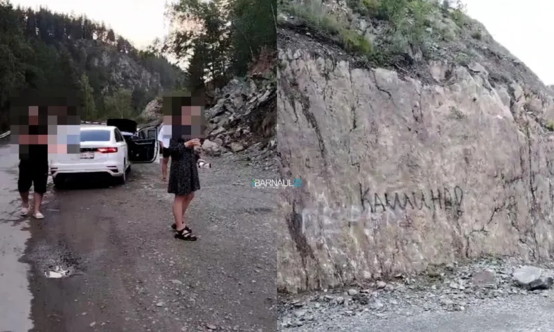 Туристы из Новосибирска ответят перед законом за наскальную живопись на Алтае