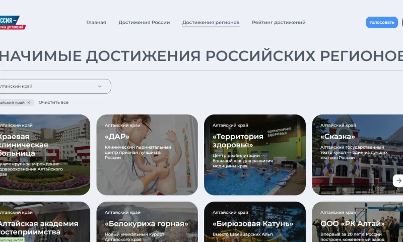 Проекты, которыми гордится Алтайский край: жителям предлагают проголосовать за лучшее достижение региона