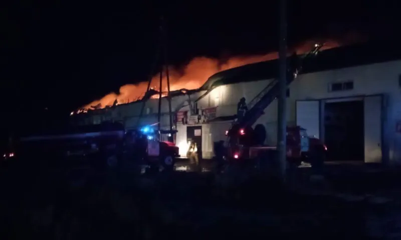 Пожарные потушили здание СТО в Камне-на-Оби