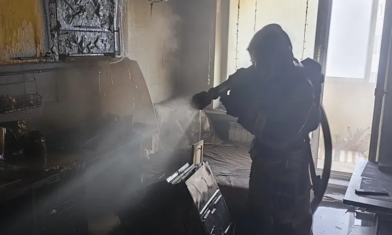 17-этажка загорелась в Барнауле