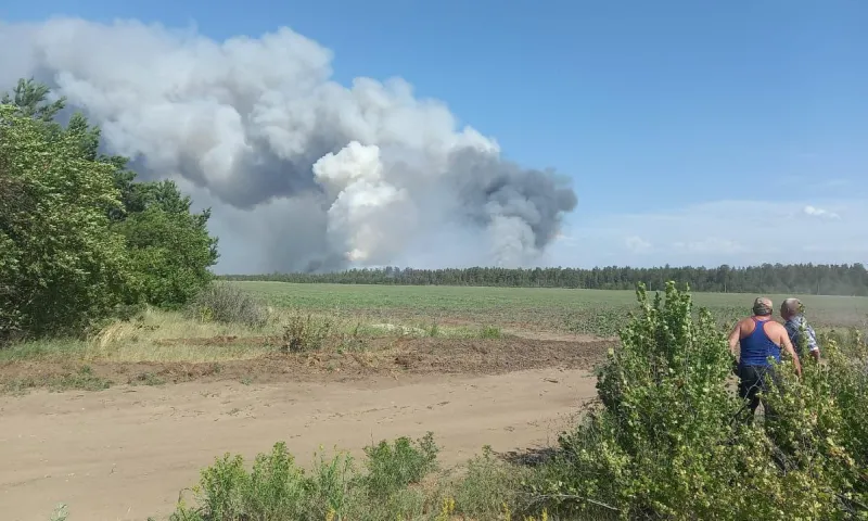 В Михайловском районе пожарные заняты в тушении лесных пожаров