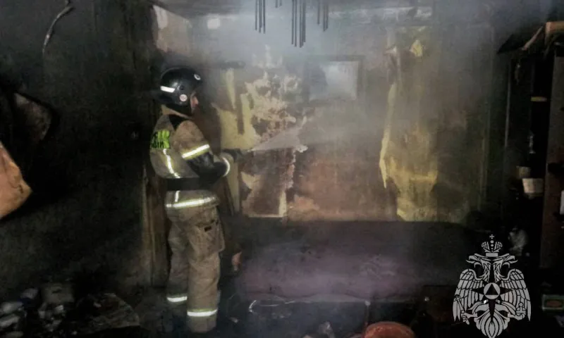 В одном из многоэтажных домов Барнаула загорелась квартира