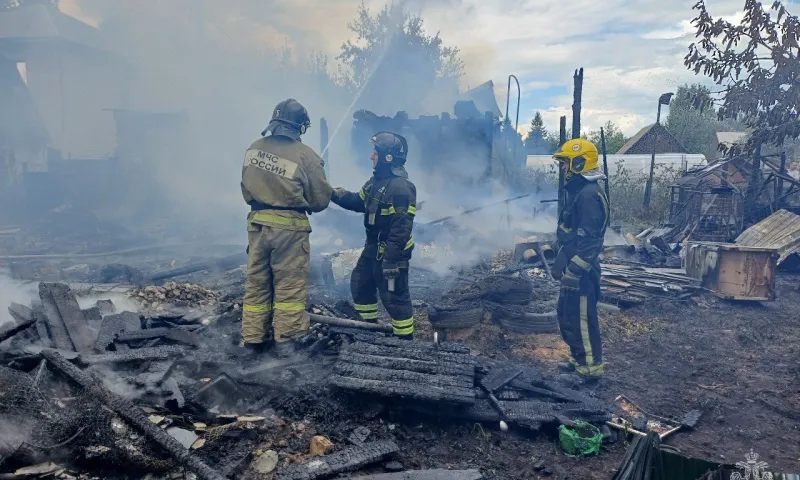 Два садовых дома загорелись в Барнауле