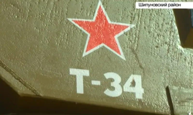 Копию легендарного танка Т-34 установили в селе Шипуново