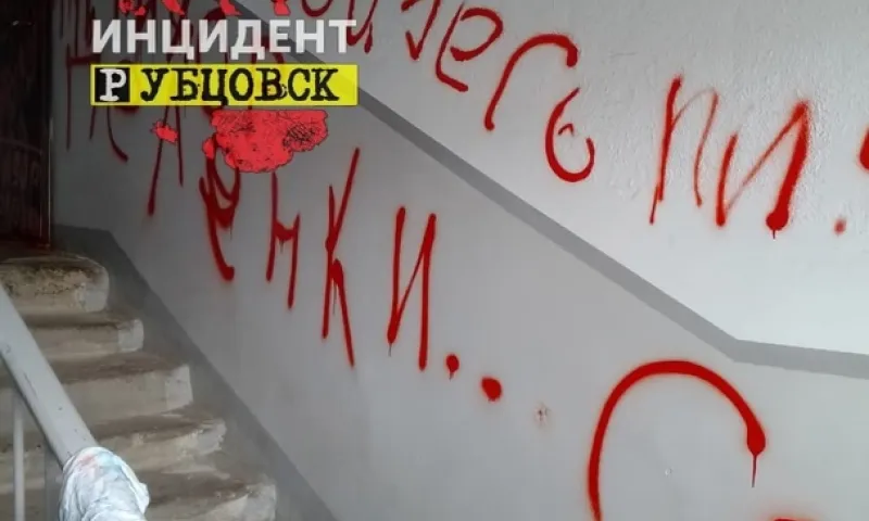 Рубцовчанка во имя мести изуродовала стены в подъезде