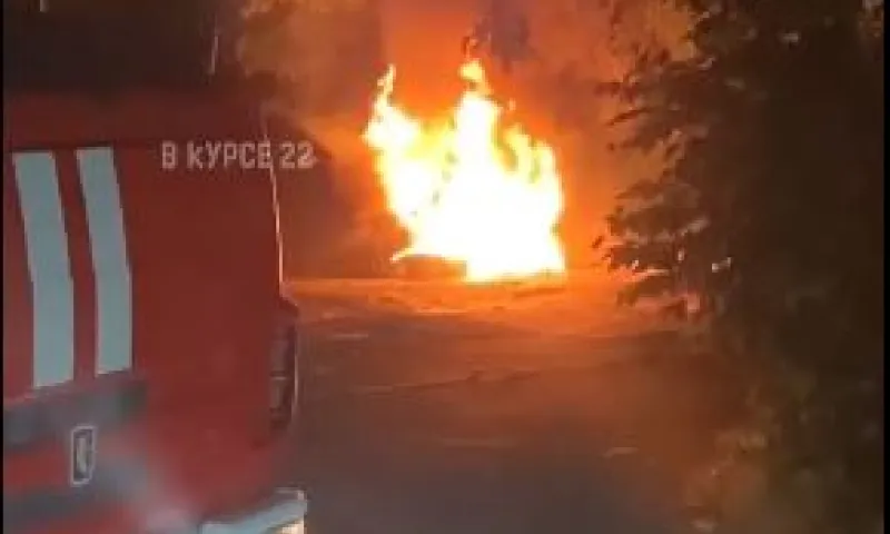 Ночью в одном из дворов Барнаула сгорел автомобиль