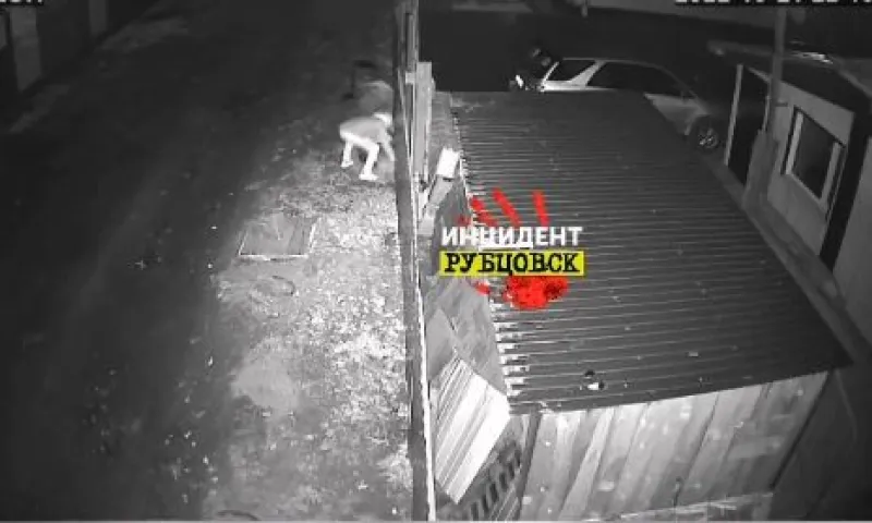 В Рубцовске хулиган загородил выход из частного дома шинами и камнями
