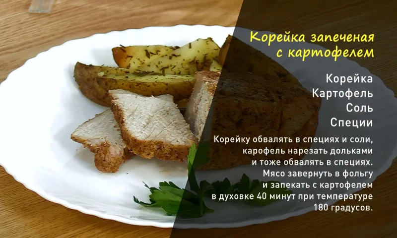 «Утренний канал»: готовим корейку, запеченную с картофелем 