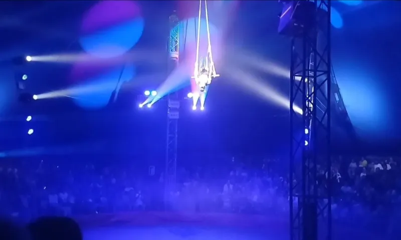 Гимнастка сорвалась во время выступления в цирке в Барнауле