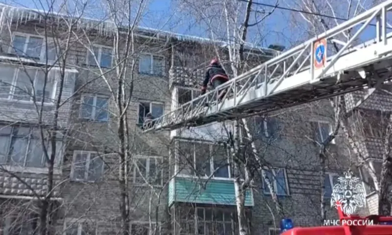 Барнаульские спасатели сняли маленького ребёнка с подоконника четвёртого этажа