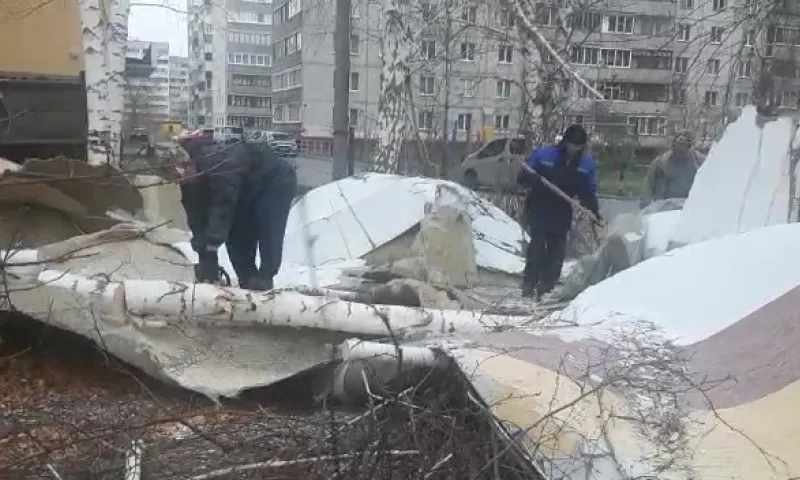 В Барнауле устраняют последствия штормового ветра