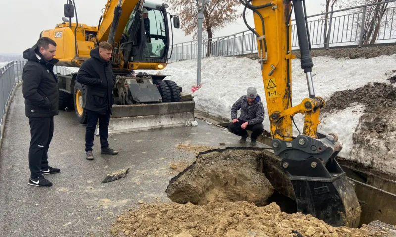 В Барнауле на террасе Нагорного парка начали ремонт промыва
